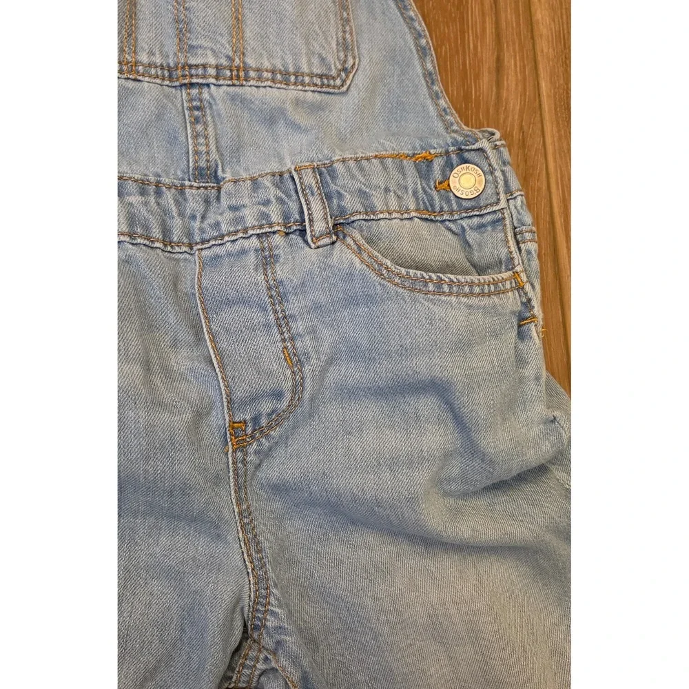 OshKosh B'gosh Denim Overalls Youth Size 7 Blue Distressed